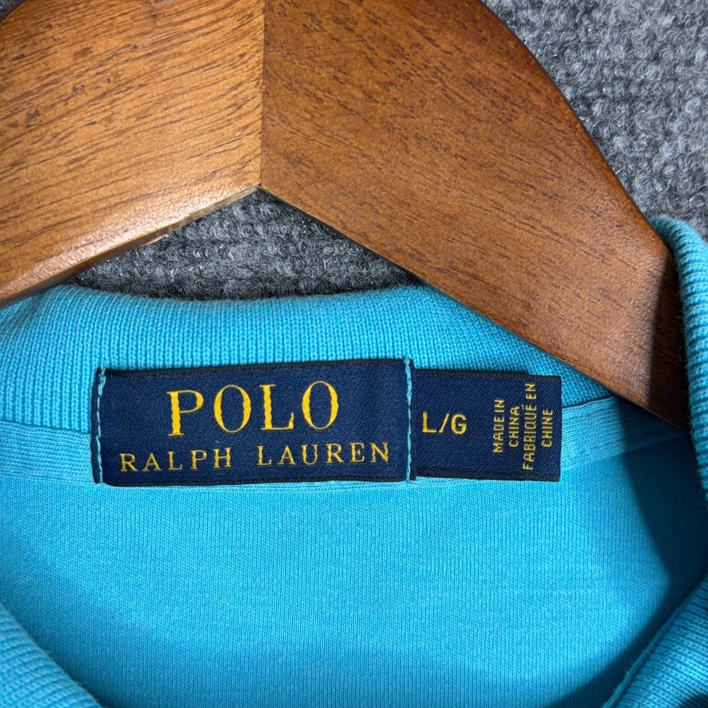 Polo Ralph Lauren Shirt Mens Large Light‎ Blue Short Sleeve Regular Fit Preppy - Picture 4 of 8